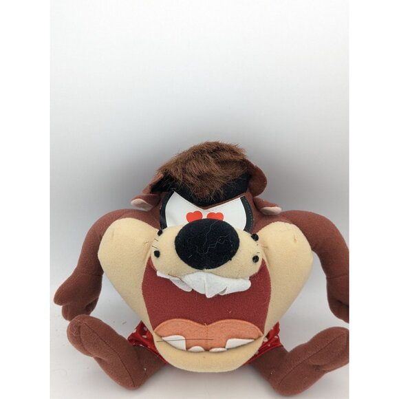 Looney Tunes Ace Taz The Tasmanian Devil Heart Eyes And Boxer Stuffed Animal 8" - Picture 2 of 5